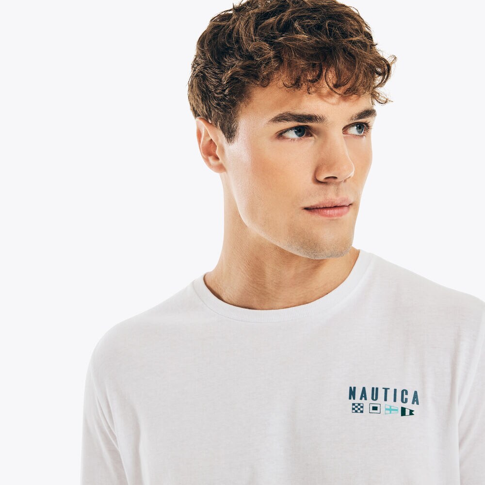OCEAN GRAPHIC LONG-SLEEVE T-SHIRT,Bright White,large