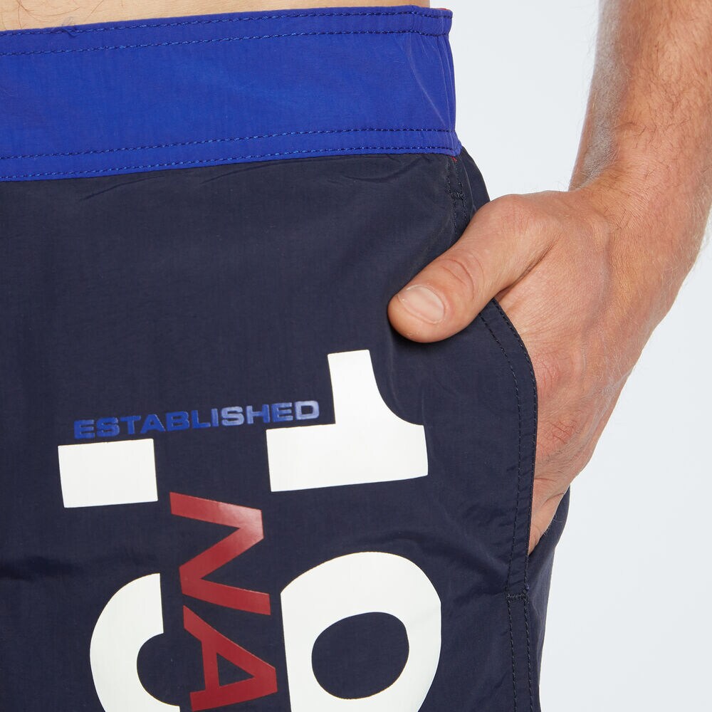 8" 1983 LOGO QUICK-DRY SWIM,Navy,large