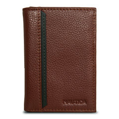 Leather Trifold Wallet,Camel Heather,large