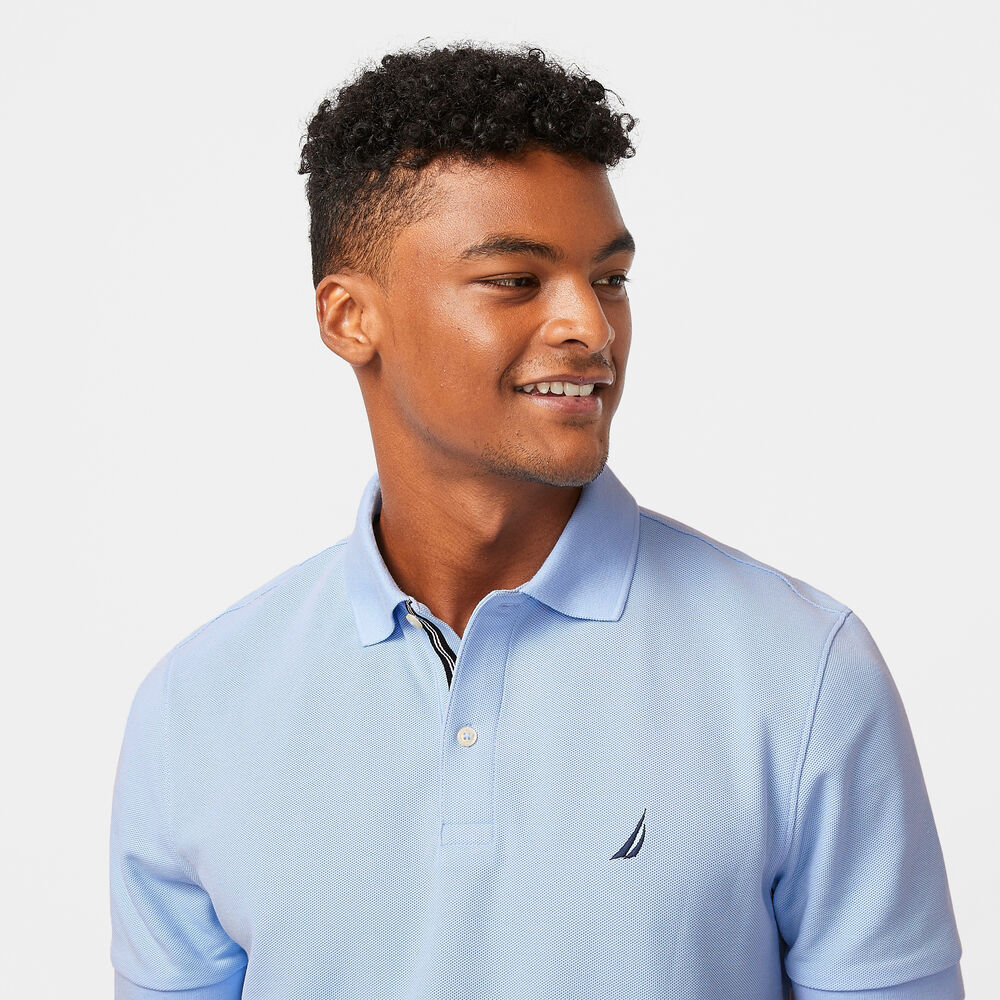 Classic Fit Performance Deck Polo,Azure Blue,large