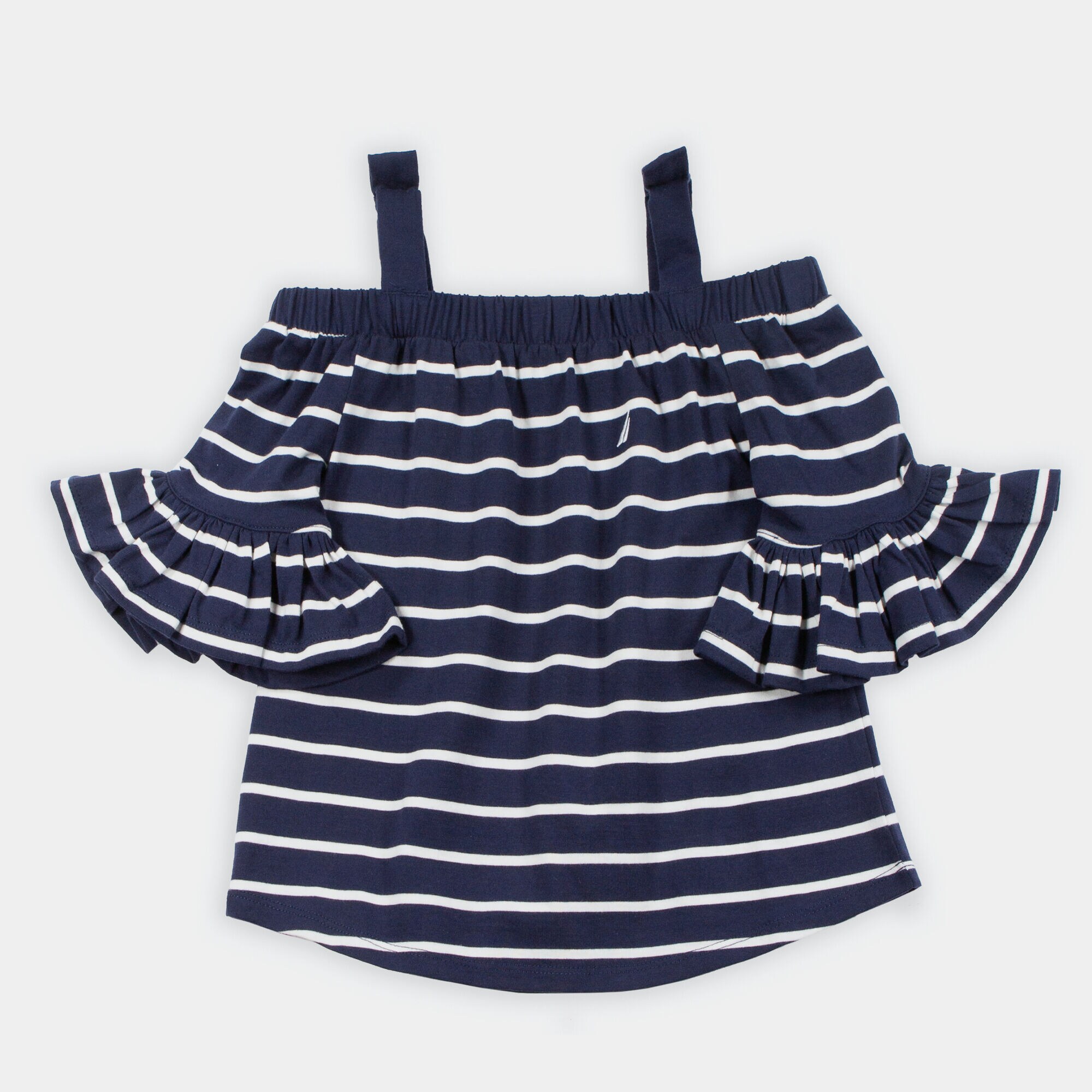 LITTLE GIRLS' STRIPED OFF-THE-SHOULDER TOP (4-7),Navy,large