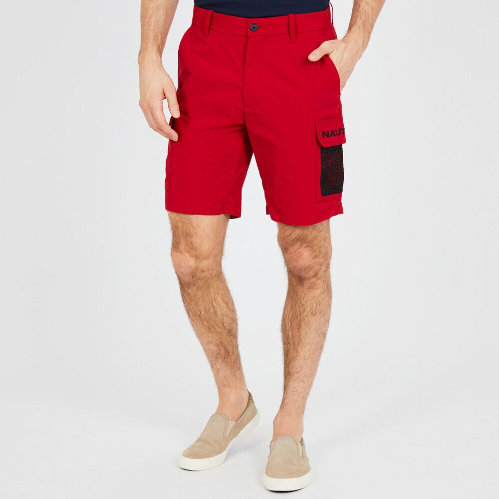Sporty Cargo Shorts - 9" Inseam,Nautica Red,large
