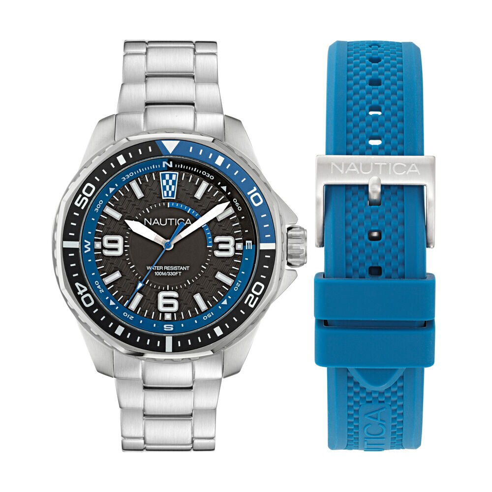 Koh May Bay Stainless Steel And Silicone Watch Box Set,Multi,large