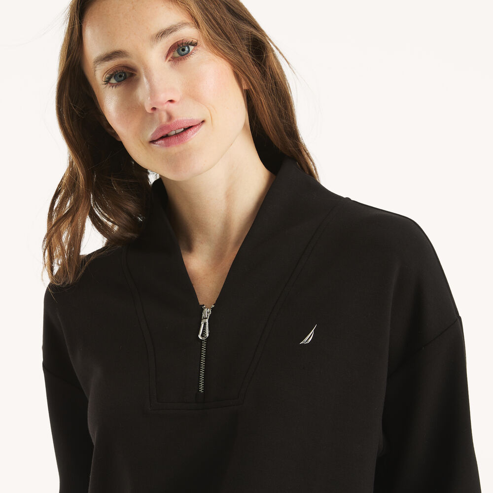 Quarter-Zip Sweatshirt,True Black,large