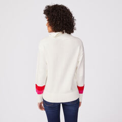 CHEVRON SNAP-BUTTON TURTLENECK,Marshmallow,large