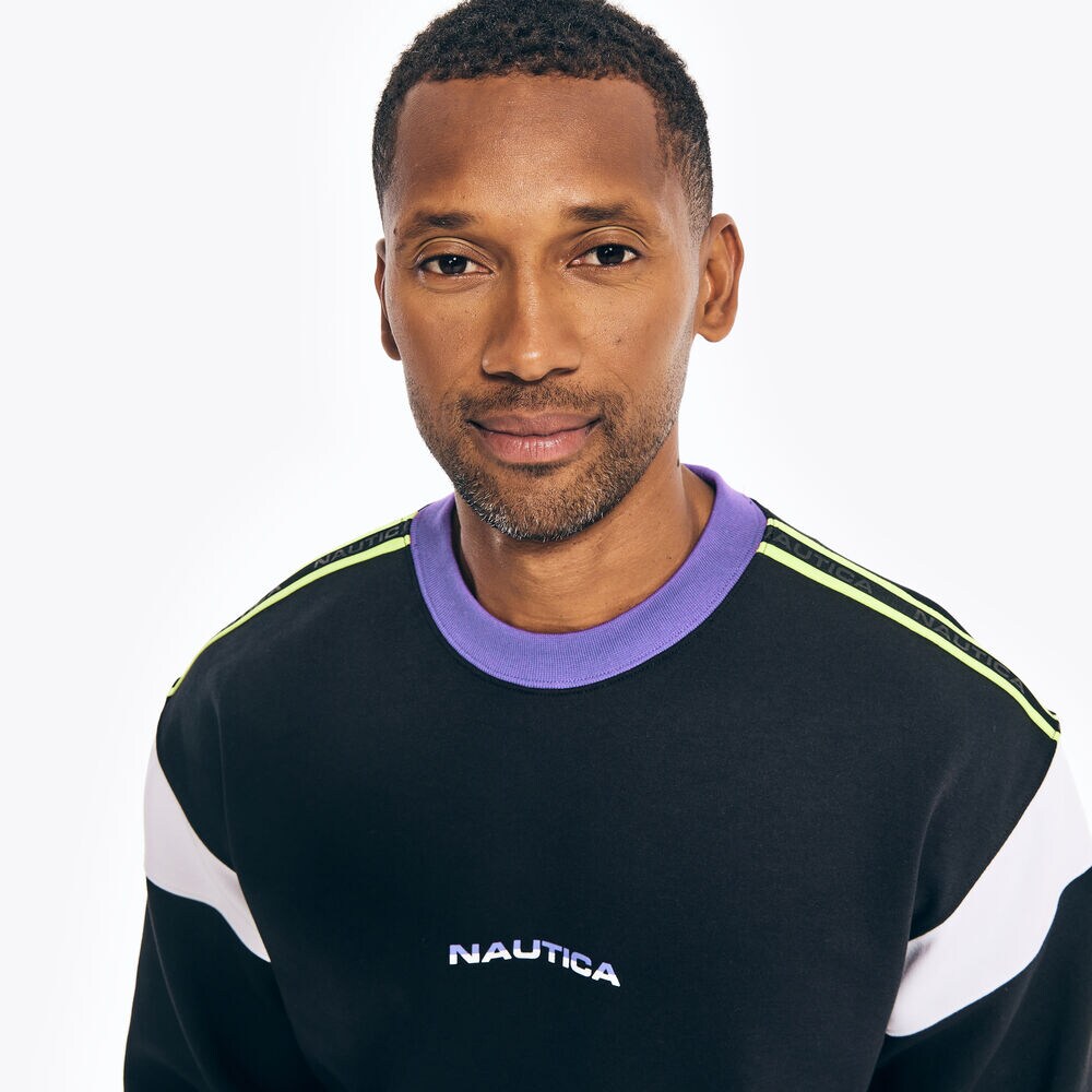 COMPETITION COLORBLOCK LOGO SWEATSHIRT,True Black,large