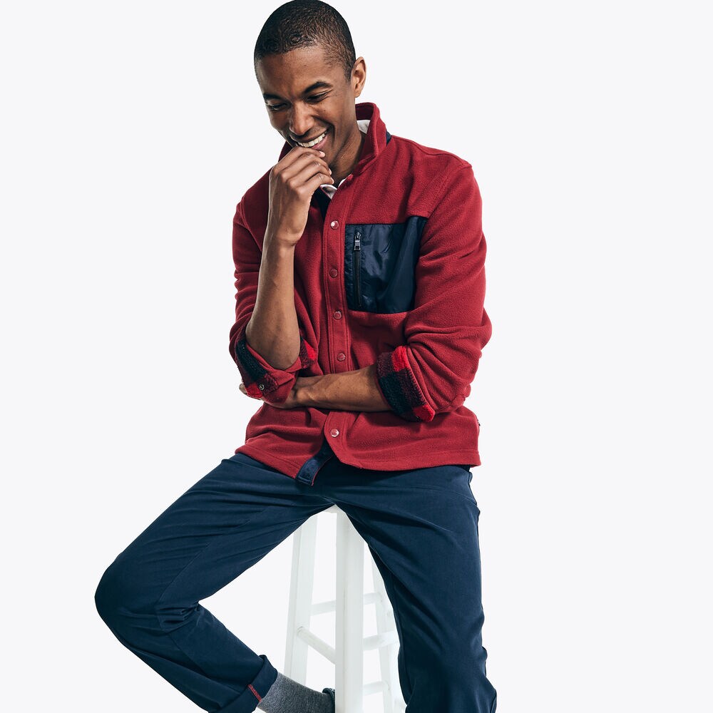 Big & Tall Nautex Fleece Shirt,Flamingo,large