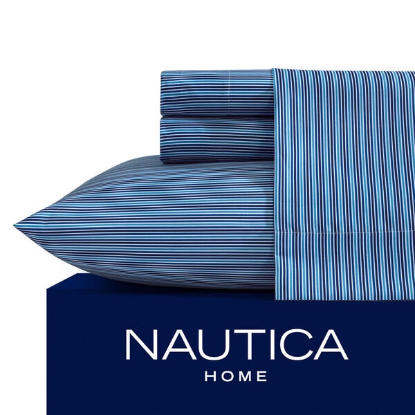 Alden Stripe Blue Twin Sheet Set