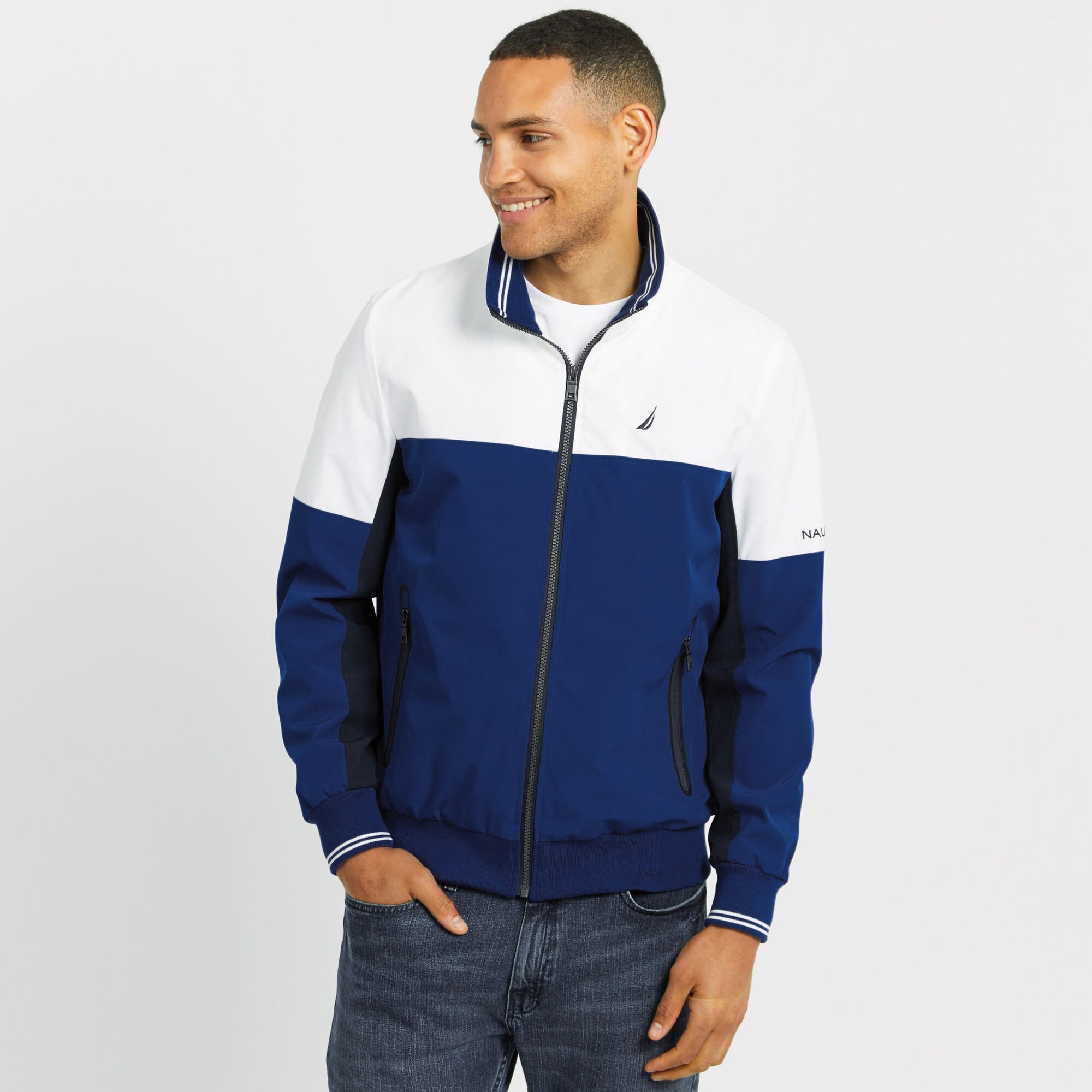 Lightweight Colorblock Jacket,J Navy,large