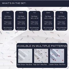 High Surf Queen Sheet Set,Blue Depths,large