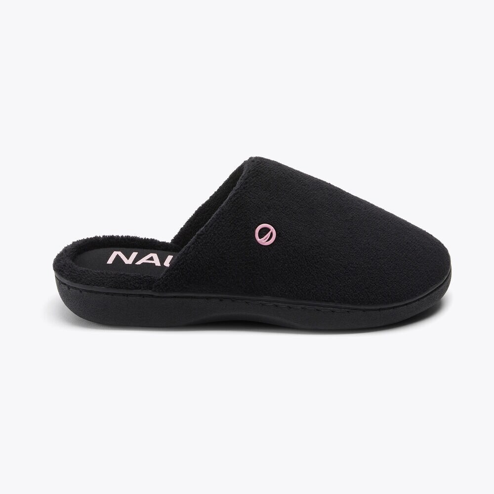 BRAND ICON MICRO TERRY SLIPPER,Black,large
