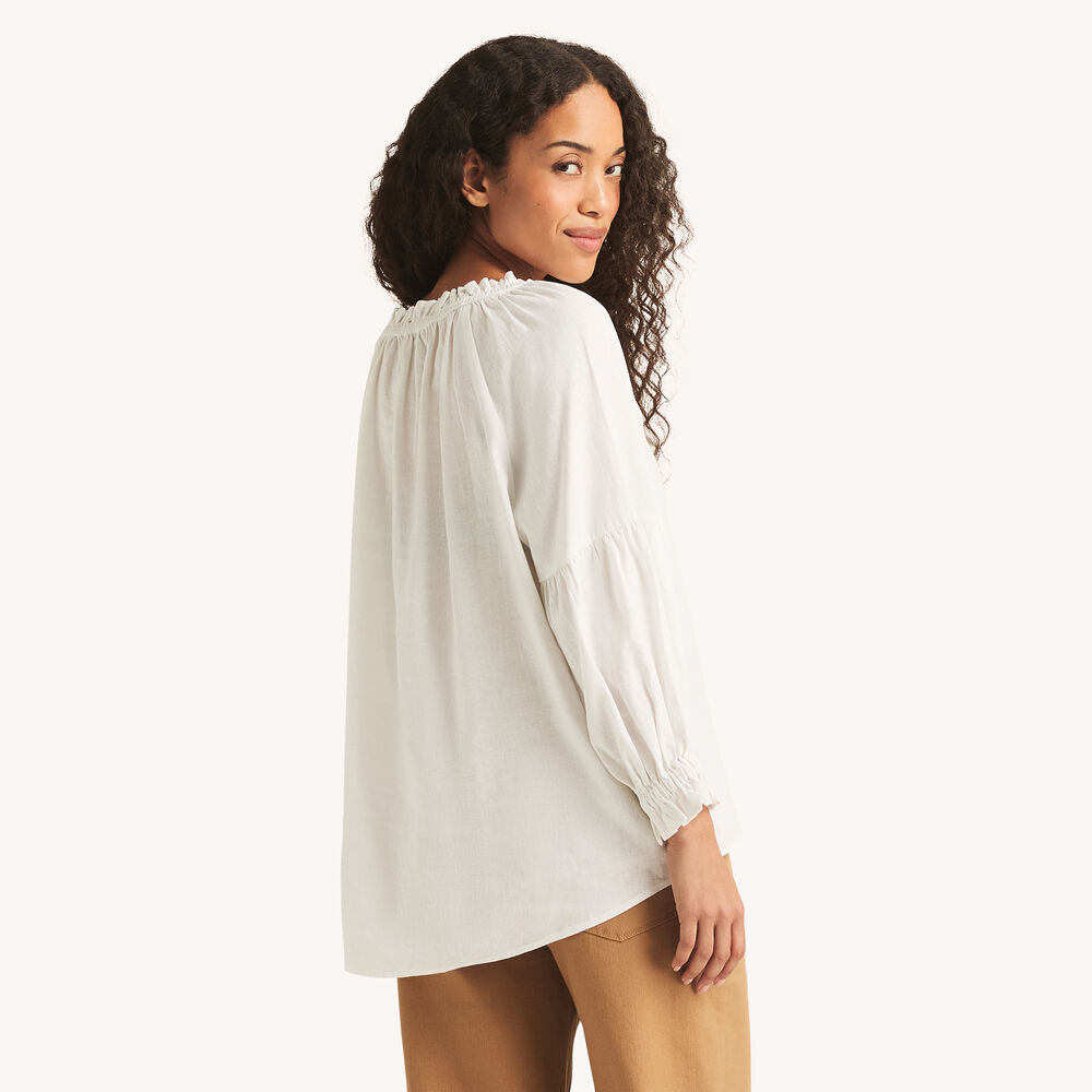 Linen Poet Shirt,Bright White,large
