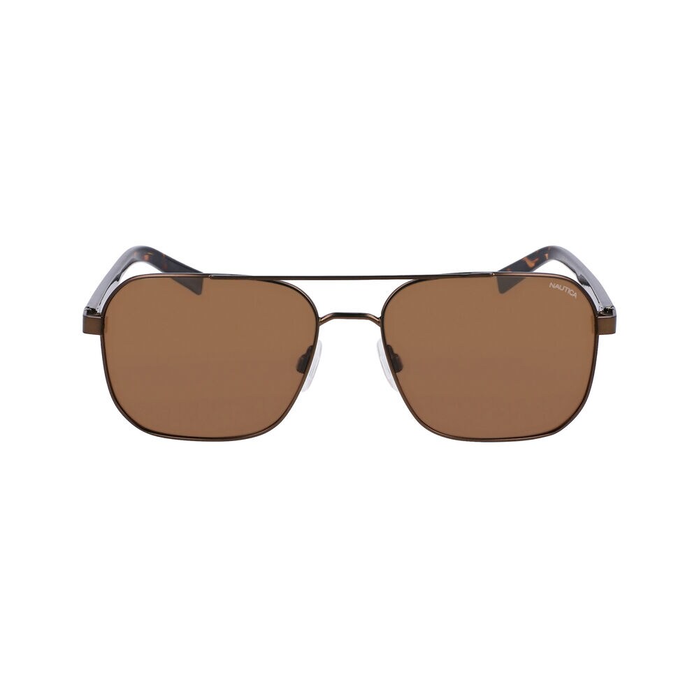 STYLE CAPTAIN NAVIGATOR SQUARE SUNGLASSES,Dark Brown,large