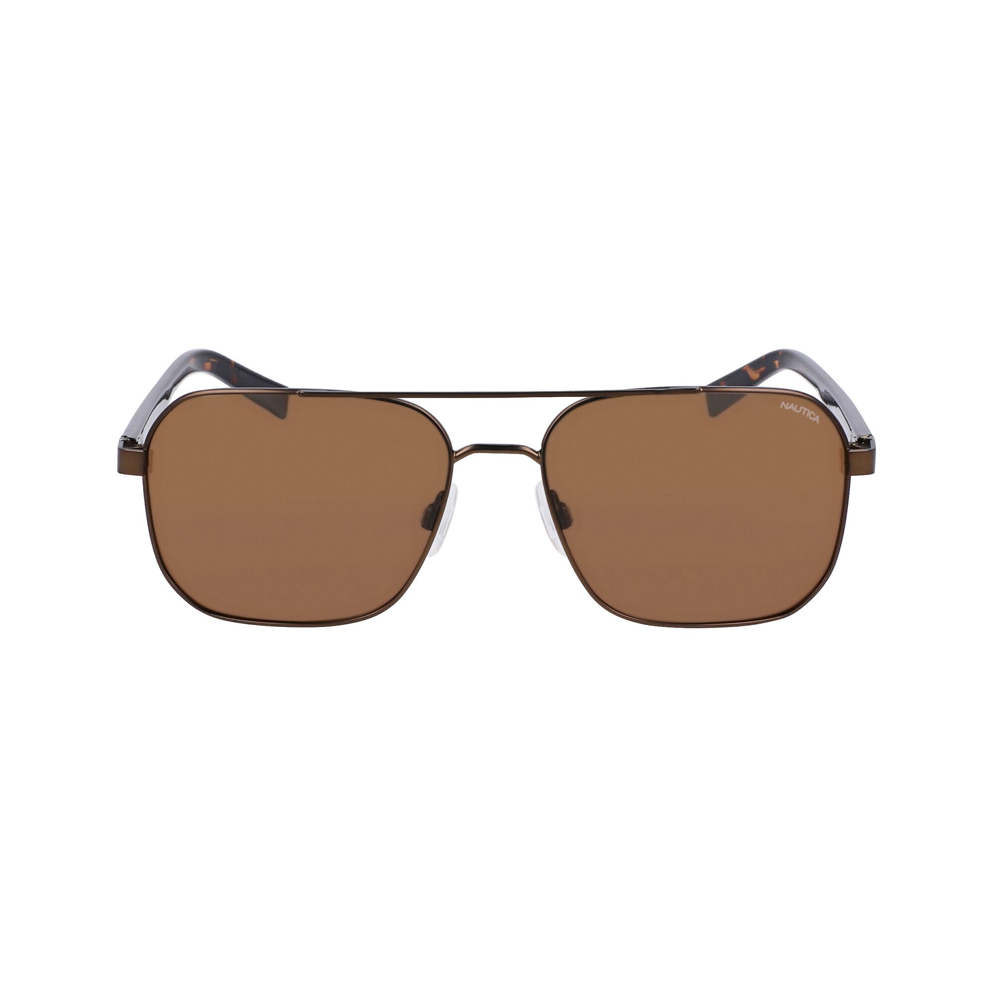 STYLE CAPTAIN NAVIGATOR SQUARE SUNGLASSES,Dark Brown,large