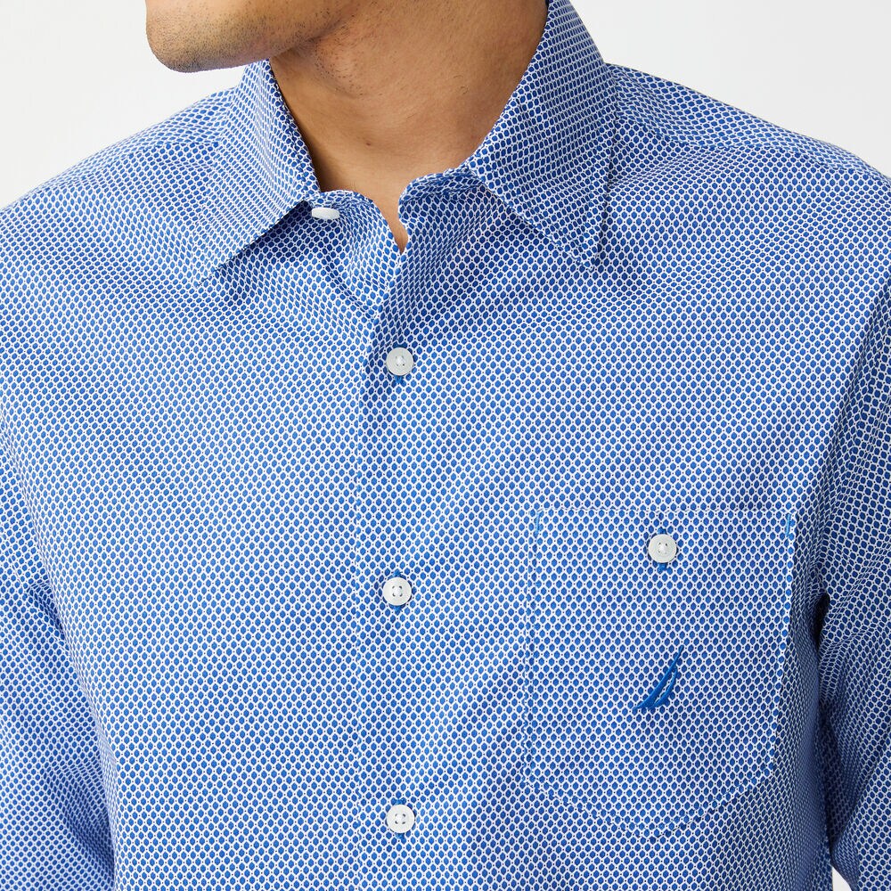 NAVTECH DIAMOND DOT PRINT SHIRT,Windsurf Blue,large