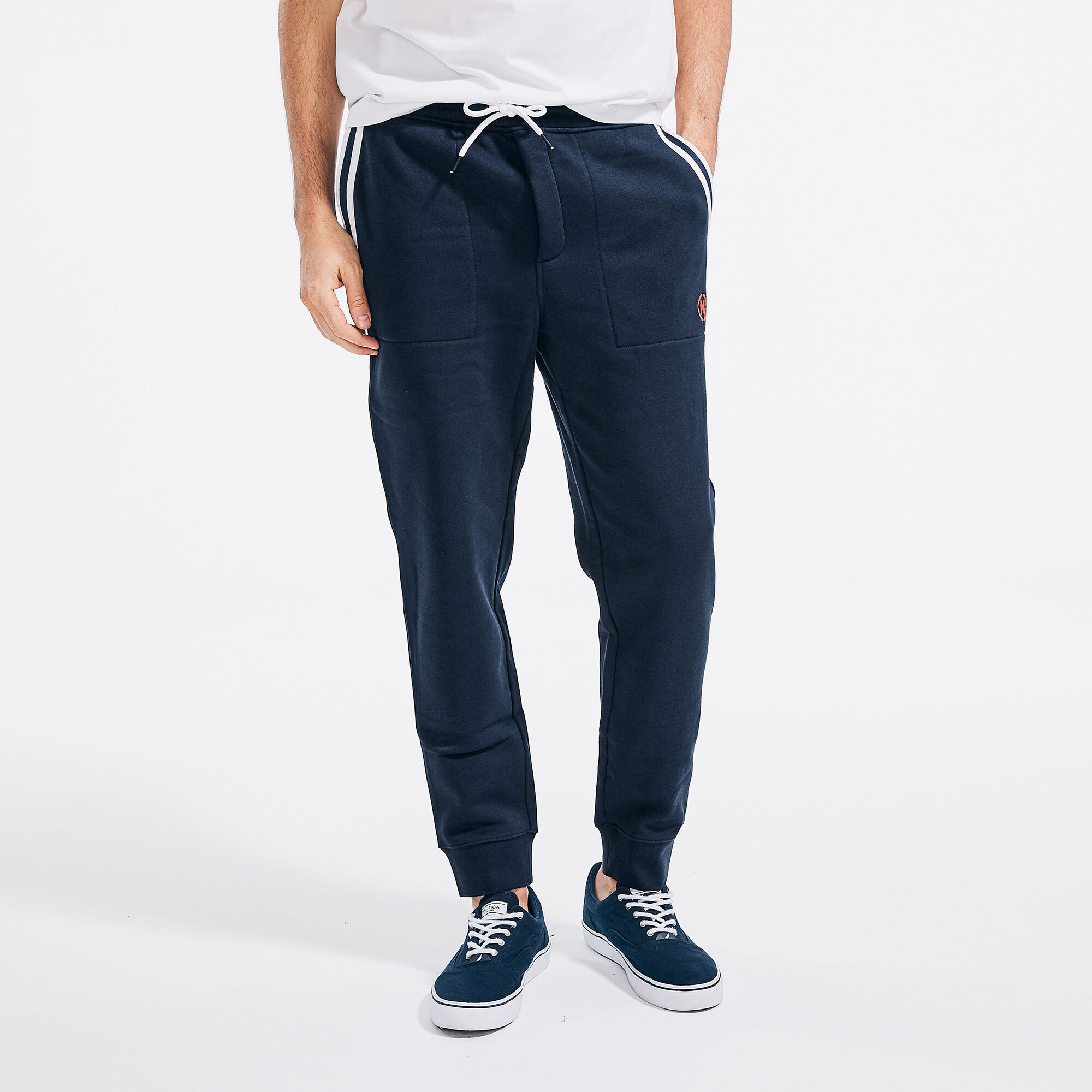 NAUTICA JEANS CO. SIDE-STRIPE JOGGER,Navy,large