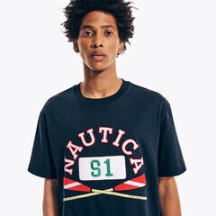 URBAN NECESSITIES X NAUTICA GRAPHIC T-SHIRT,Navy,large