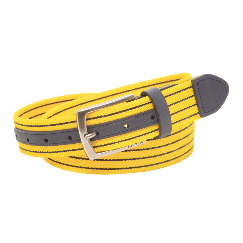 STRETCH BELT IN YELLOW STRIPE,Marigold,large