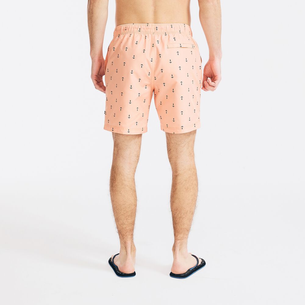 8" ANCHOR PRINT SWIM SHORT,Orange2,large