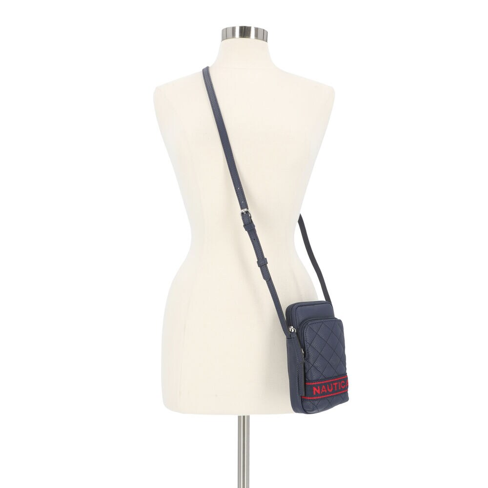 QUILTED PHONE CROSSBODY BAG,Workshirt Blue,large