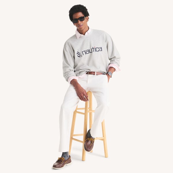 Embroidered Fleece Crewneck Sweatshirt