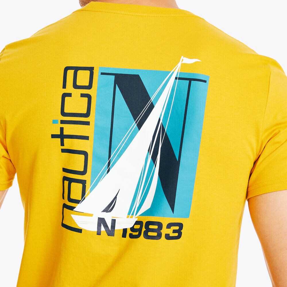 Sustainably Crafted Nautica 1983 Graphic T-Shirt,Spruce,large