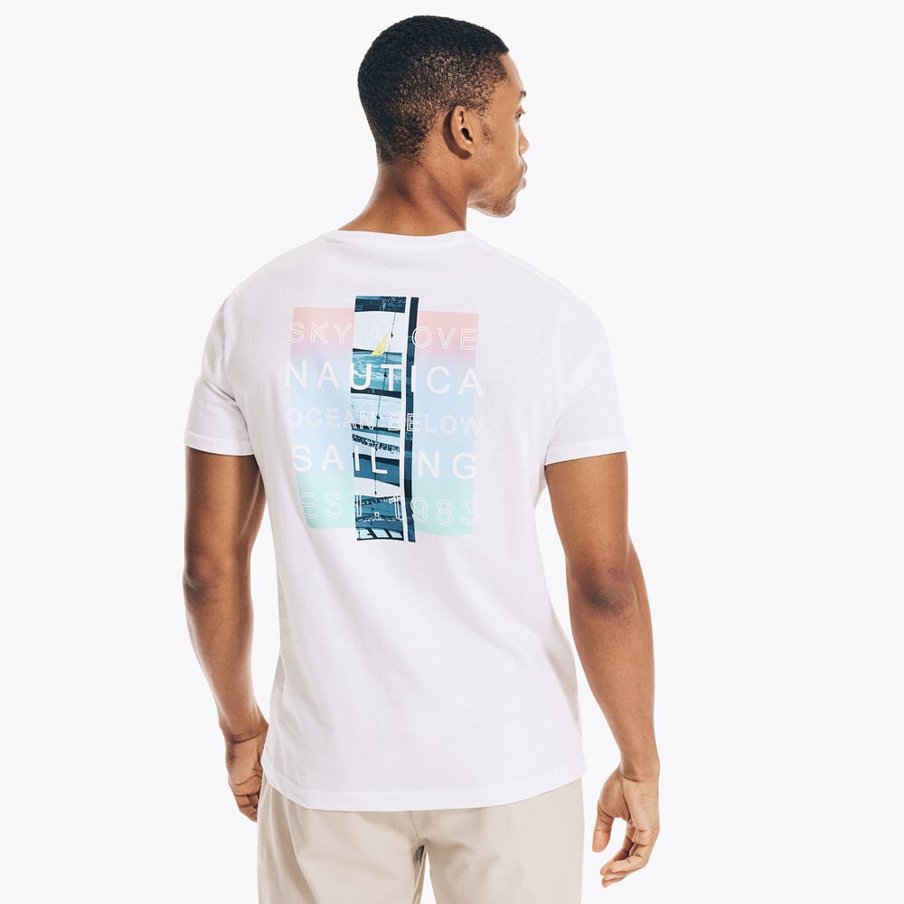 NAUTICA SAILING GRAPHIC T-SHIRT,Bright White,large