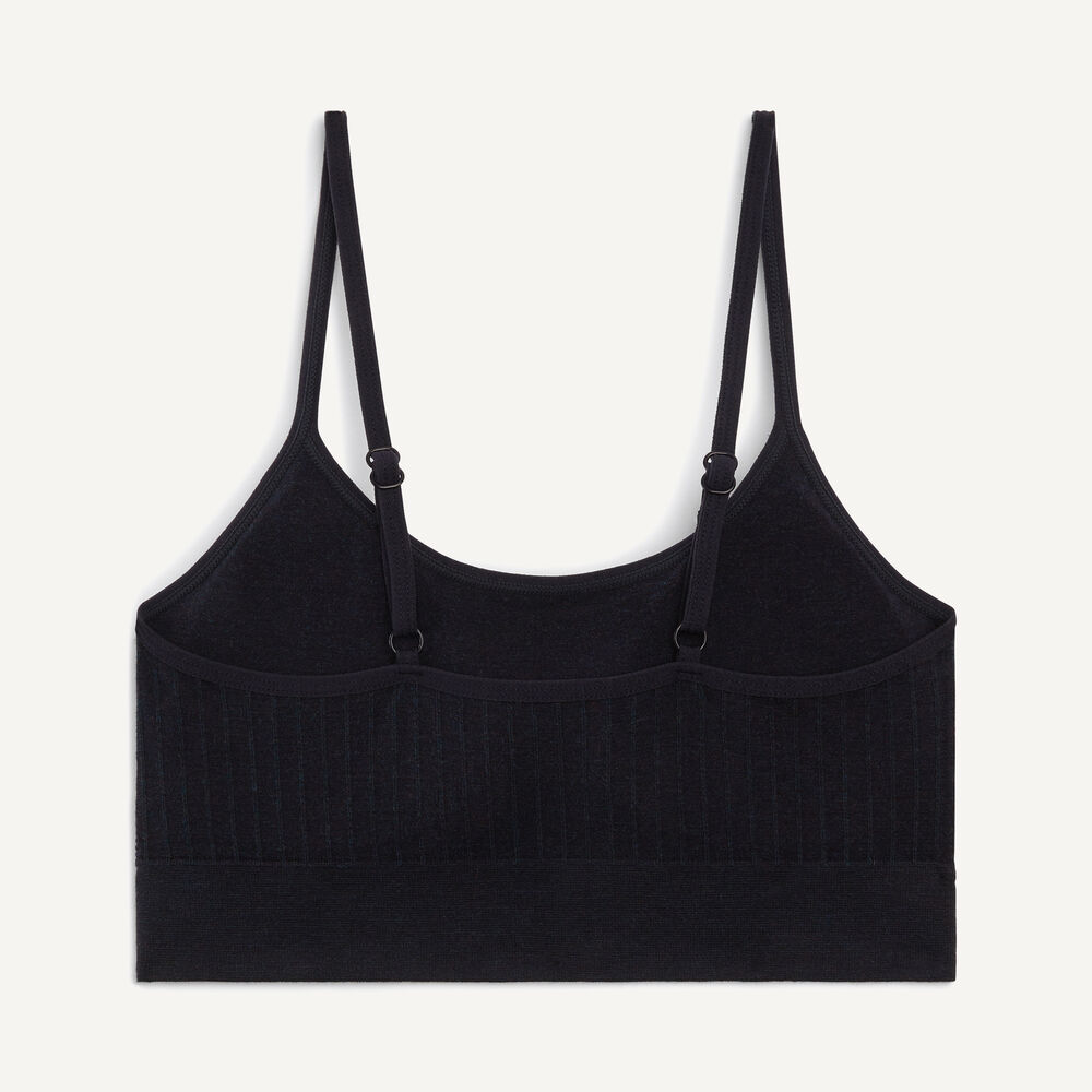 Seamless Ribbed Bra, 3-Pack,Workshirt Blue,large