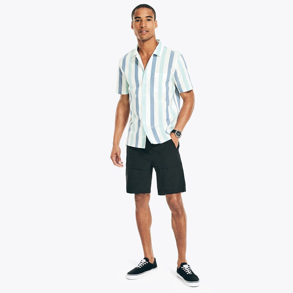 Navtech Classic Fit Striped Short-Sleeve Shirt,Sail White,large