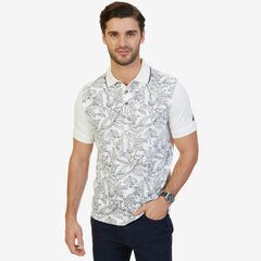 Classic Fit Printed Polo Shirt,Marshmallow,large