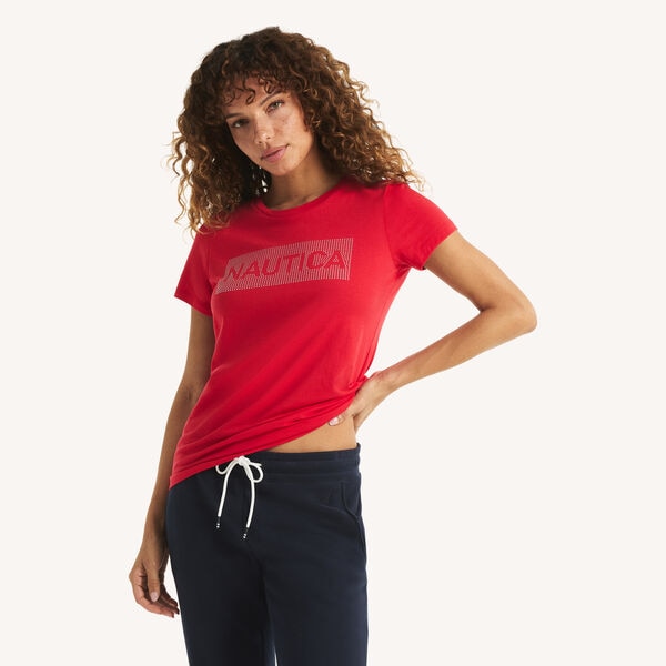 Rhinestone Logo Graphic T-Shirt