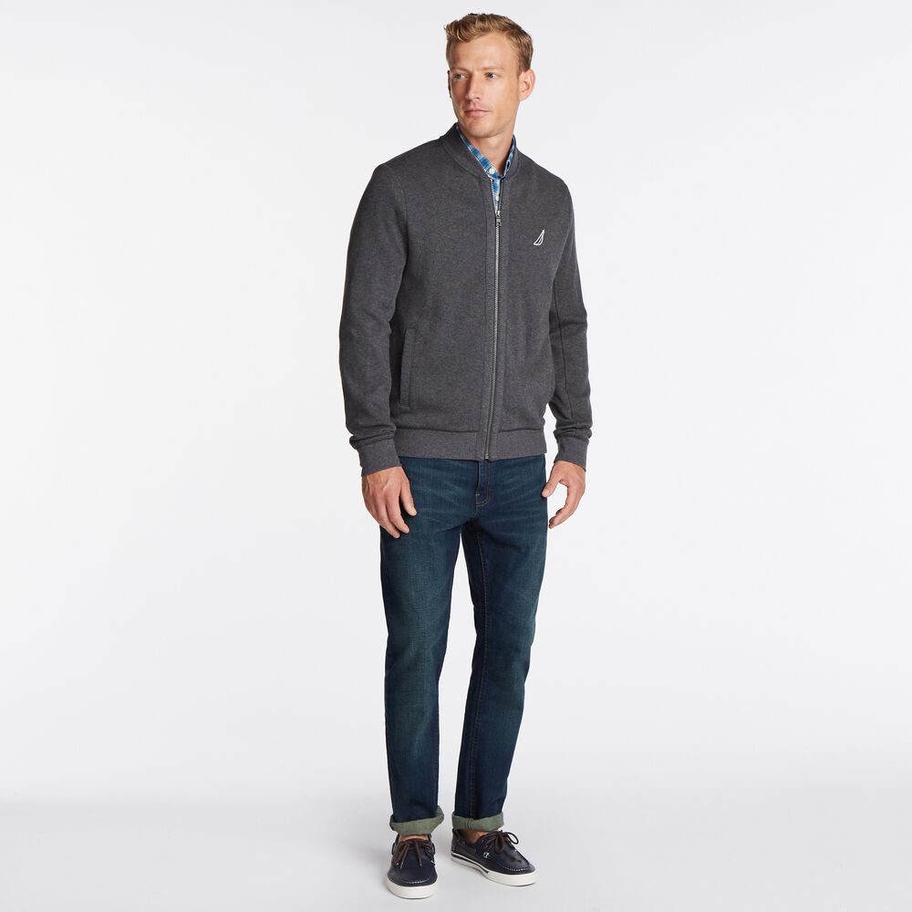 BRAND ICON BOMBER JACKET,Charcoal Heather,large