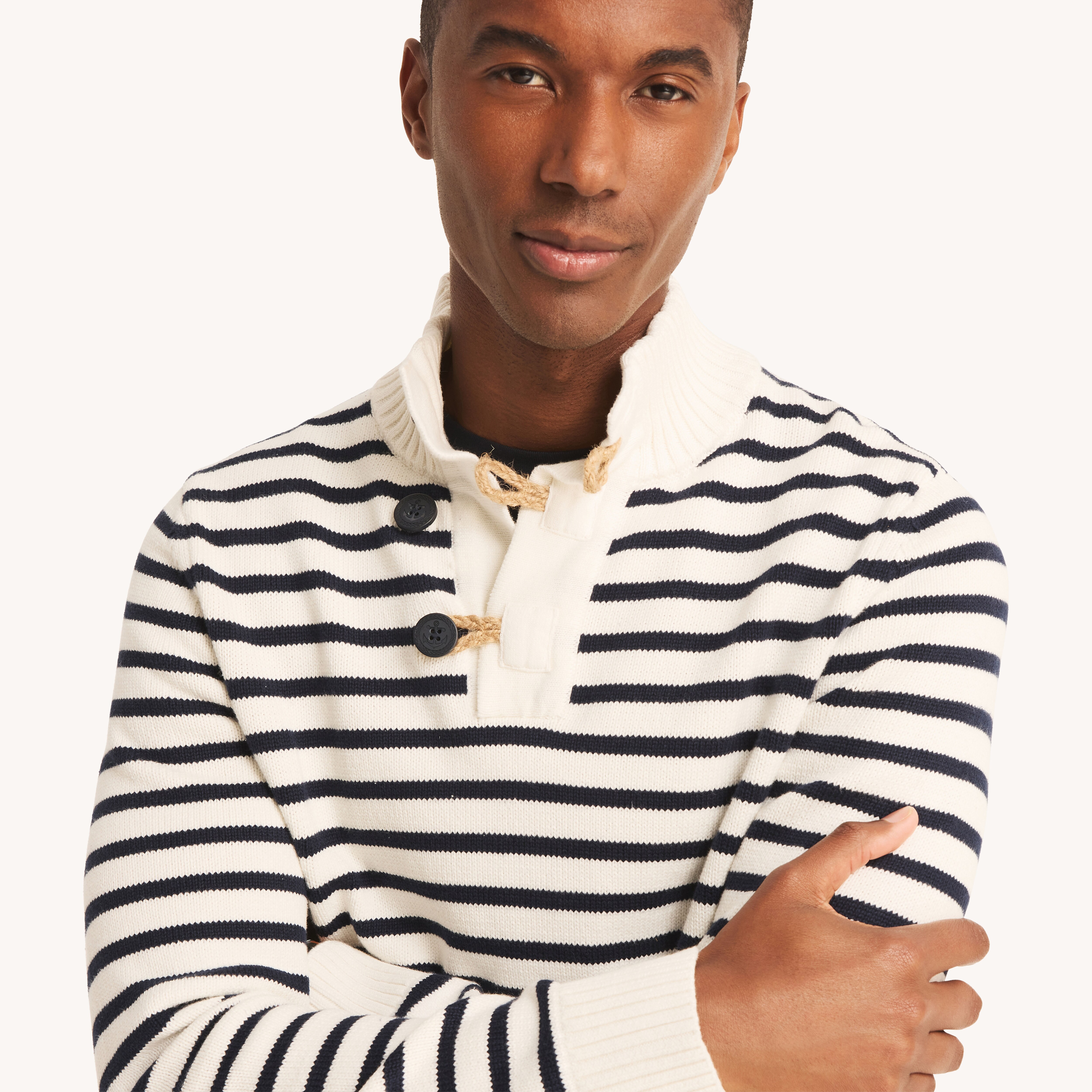 Nautica Jeans Co. Striped Mock-Neck Sweater | Nautica