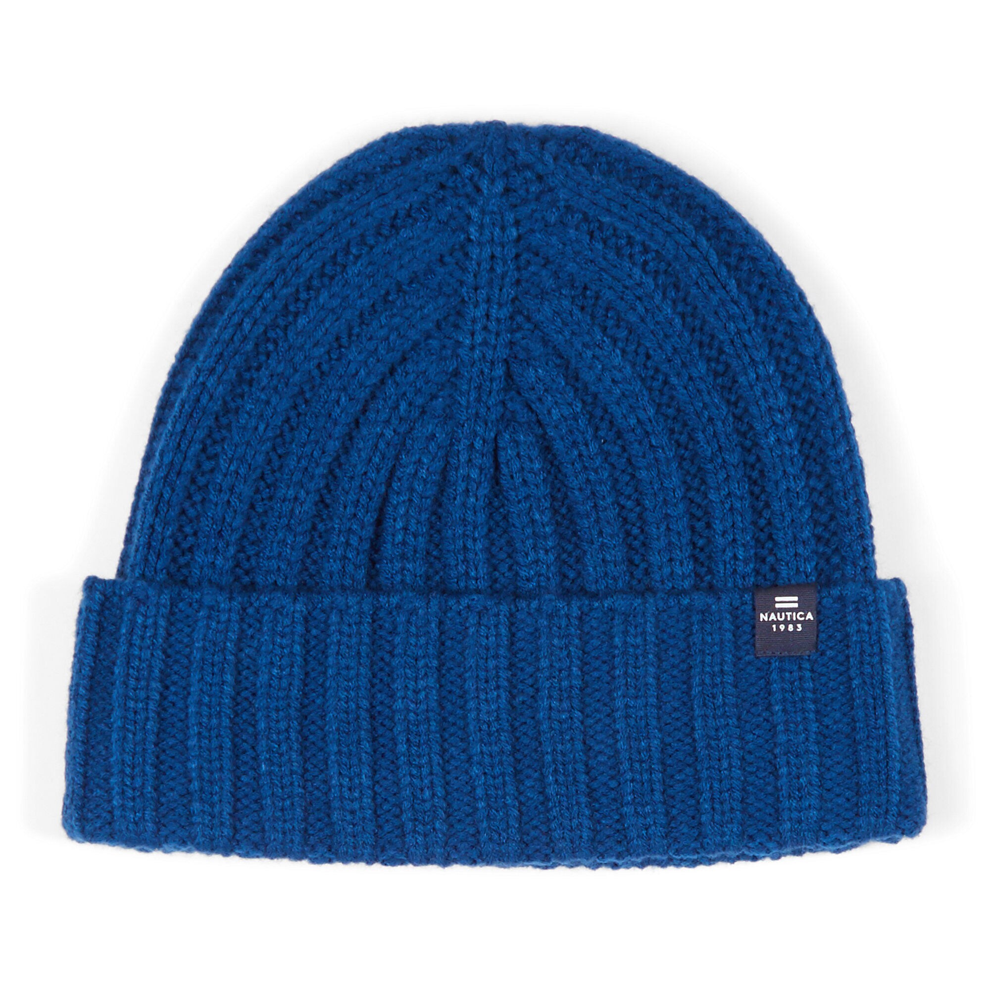 Ribbed Cuff Knit Beanie,Ice Blue,large