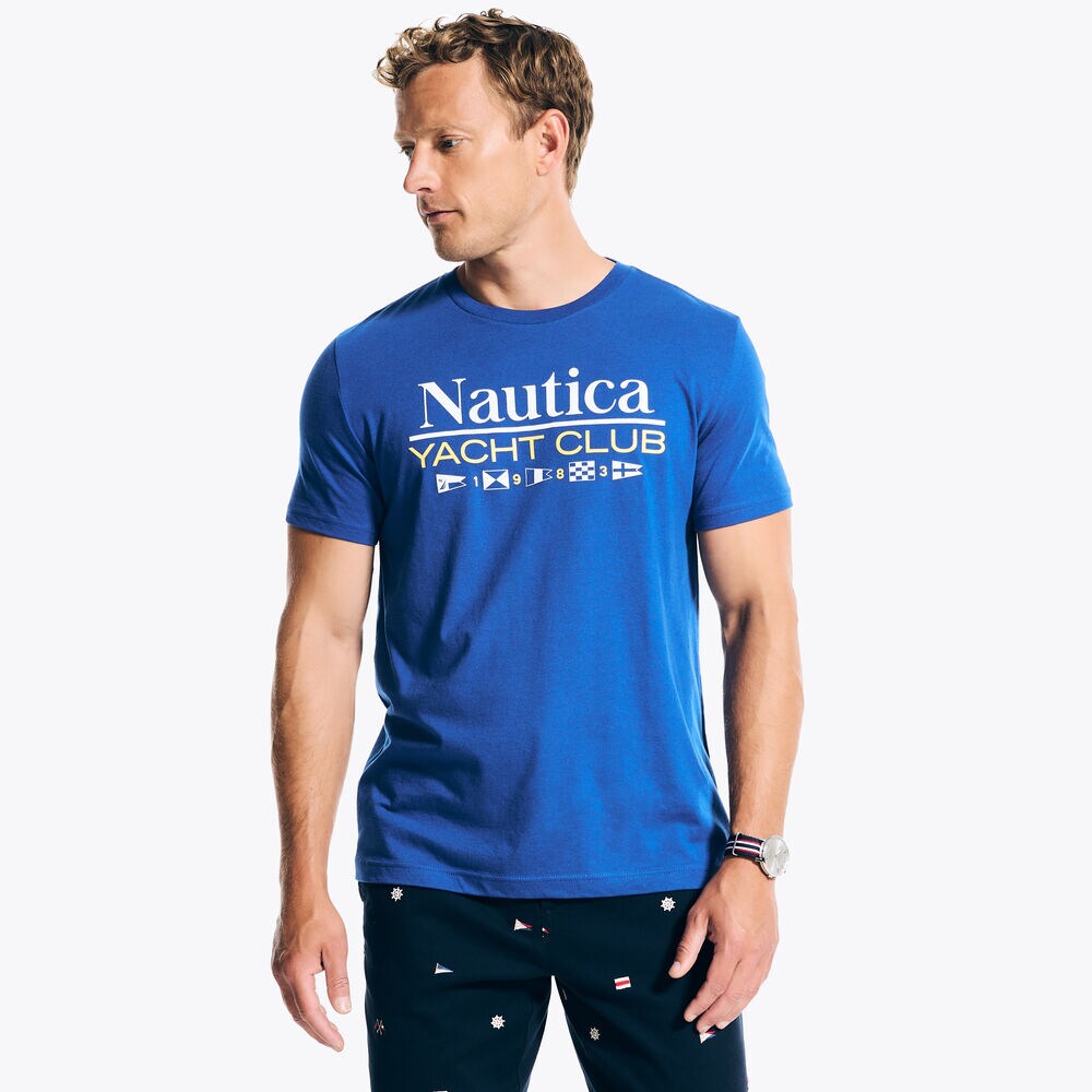 Yacht Club Graphic T-Shirt,Bright Cobalt,large