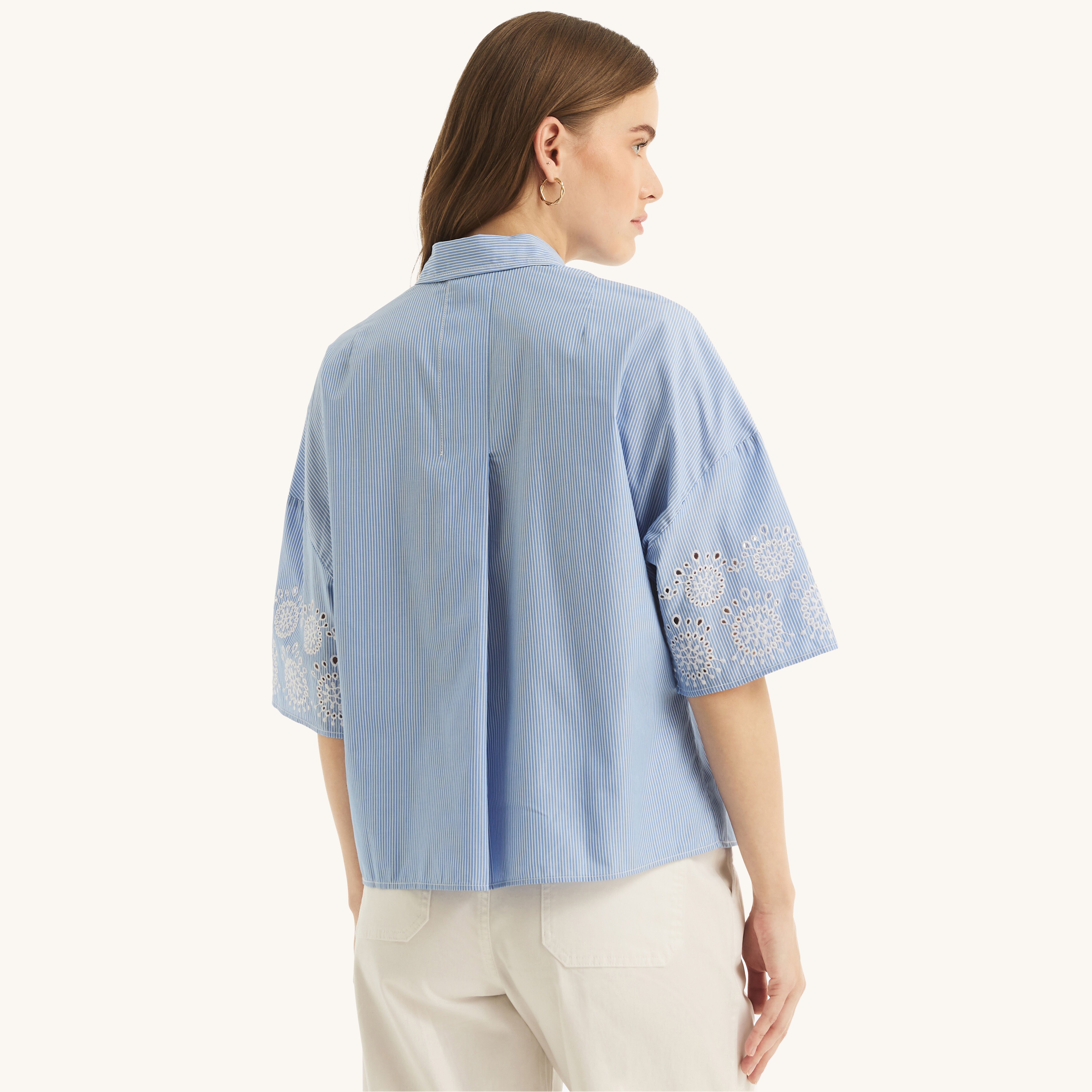 Embroidered Boxy Short-Sleeve Top | Nautica
