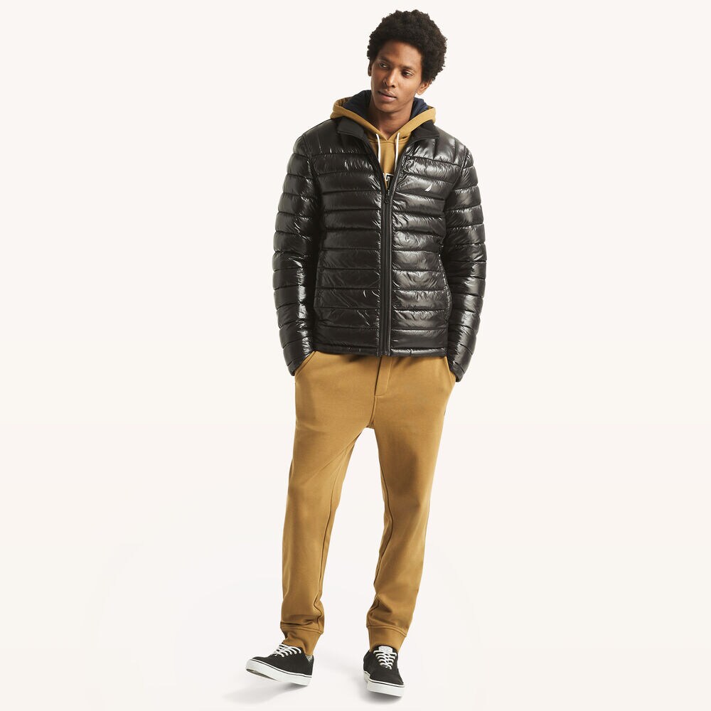 Reversible Mixed Media Quilted Jacket,Grey Heather,large