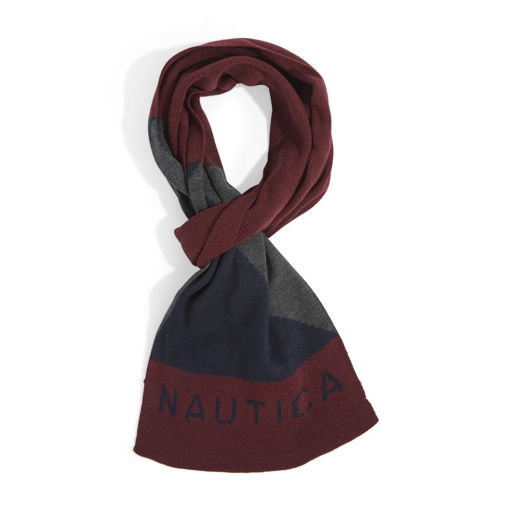 KNIT NAUTICAL LOGO SCARF,Rio Red,large
