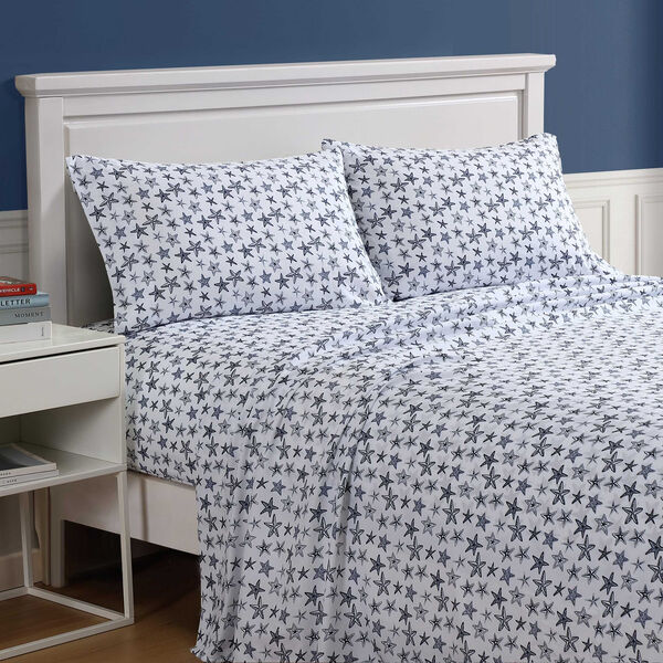 Saltwater Stars Blue Queen Sheet Set 