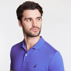 SLIM FIT INTERLOCK POLO,Cobalt Wave,large