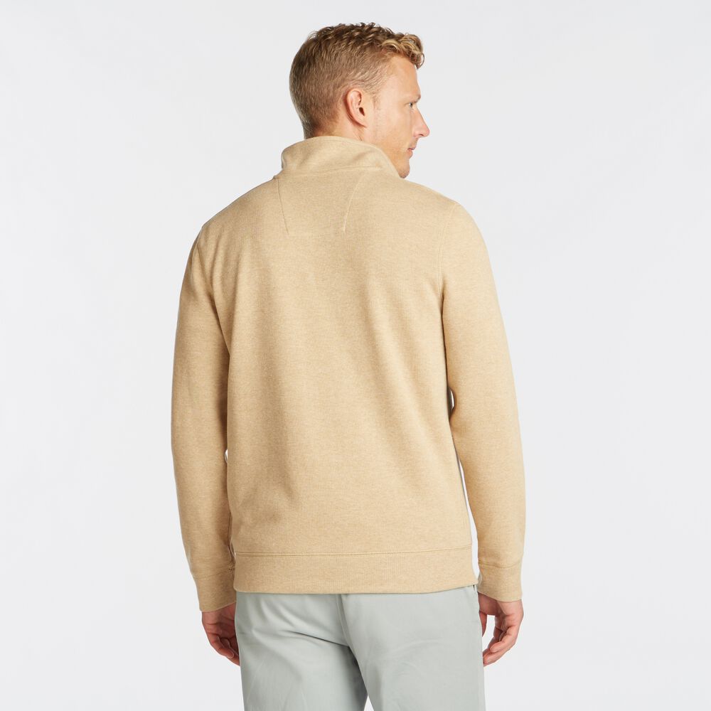 BRAND ICON QUARTER-ZIP PULLOVER,Camel Heather,large