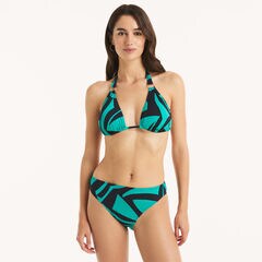 Printed Triangle Swim Top,Gulf Coast Teal,large