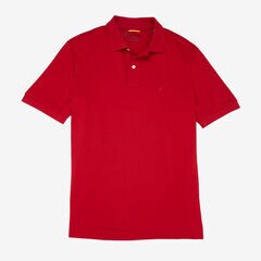 Solid Interlock Polo Shirt,Nautica Red,large
