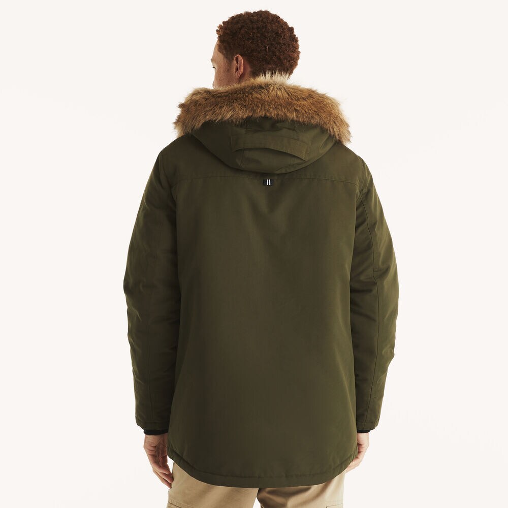 Faux-Fur-Trimmed Parka,Hillside Olive,large