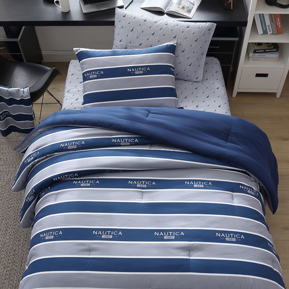 Thorton Lake Grey Twin/Twin XL Reversible Comforter-Sham Bonus Set,Heather,large