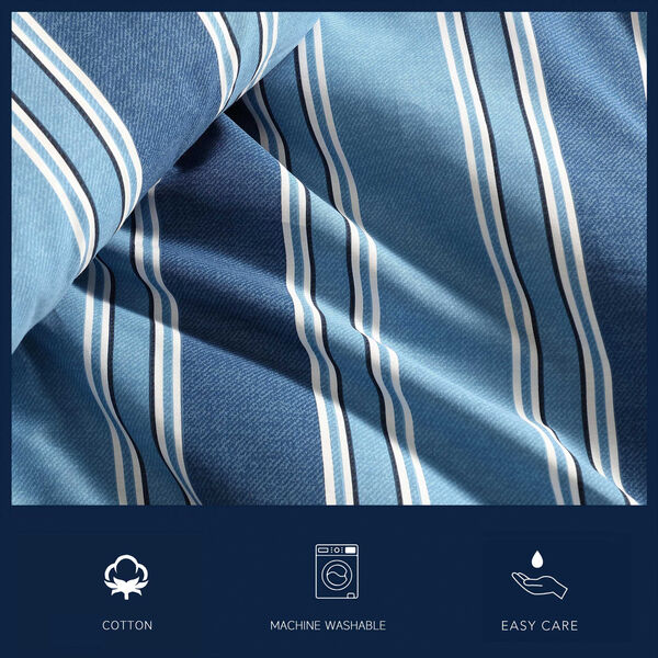 Gilpin Stripe Blue Twin Comforter Set