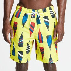 8" SWIM TRUNK IN OAR PRINT,Blazing Yellow,large