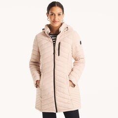 Puffer Jacket With Removable Hood,Champagne,large