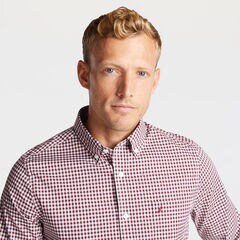 SLIM FIT WRINKLE-RESISTANT PLAID SHIRT,Zinfandel,large