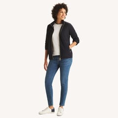 Mock-Neck Fleece Full-Zip Jacket,Navy,large